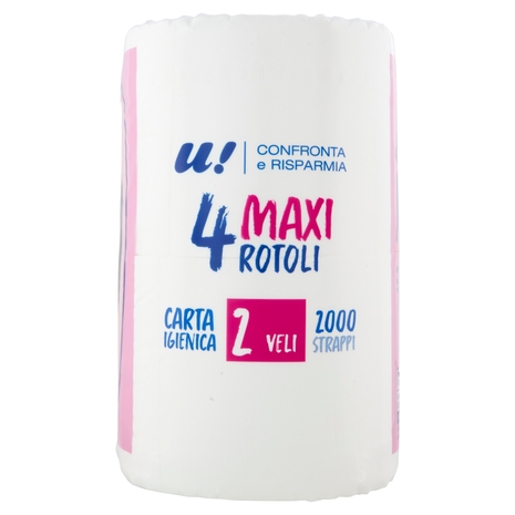 4 Maxi Rotoli Carta Igienica 2 Veli U! Confronta e Risparmia
